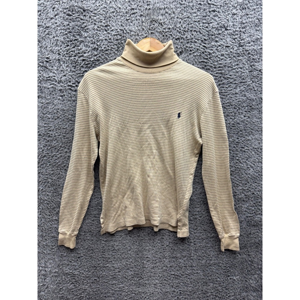 Polo Golf Ralph‎ Lauren Striped Turtleneck Pullover Sweater Beige Women's Size M